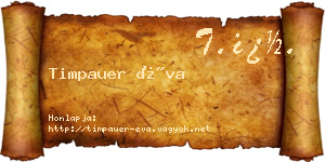 Timpauer Éva névjegykártya